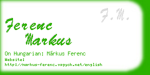 ferenc markus business card