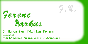 ferenc markus business card